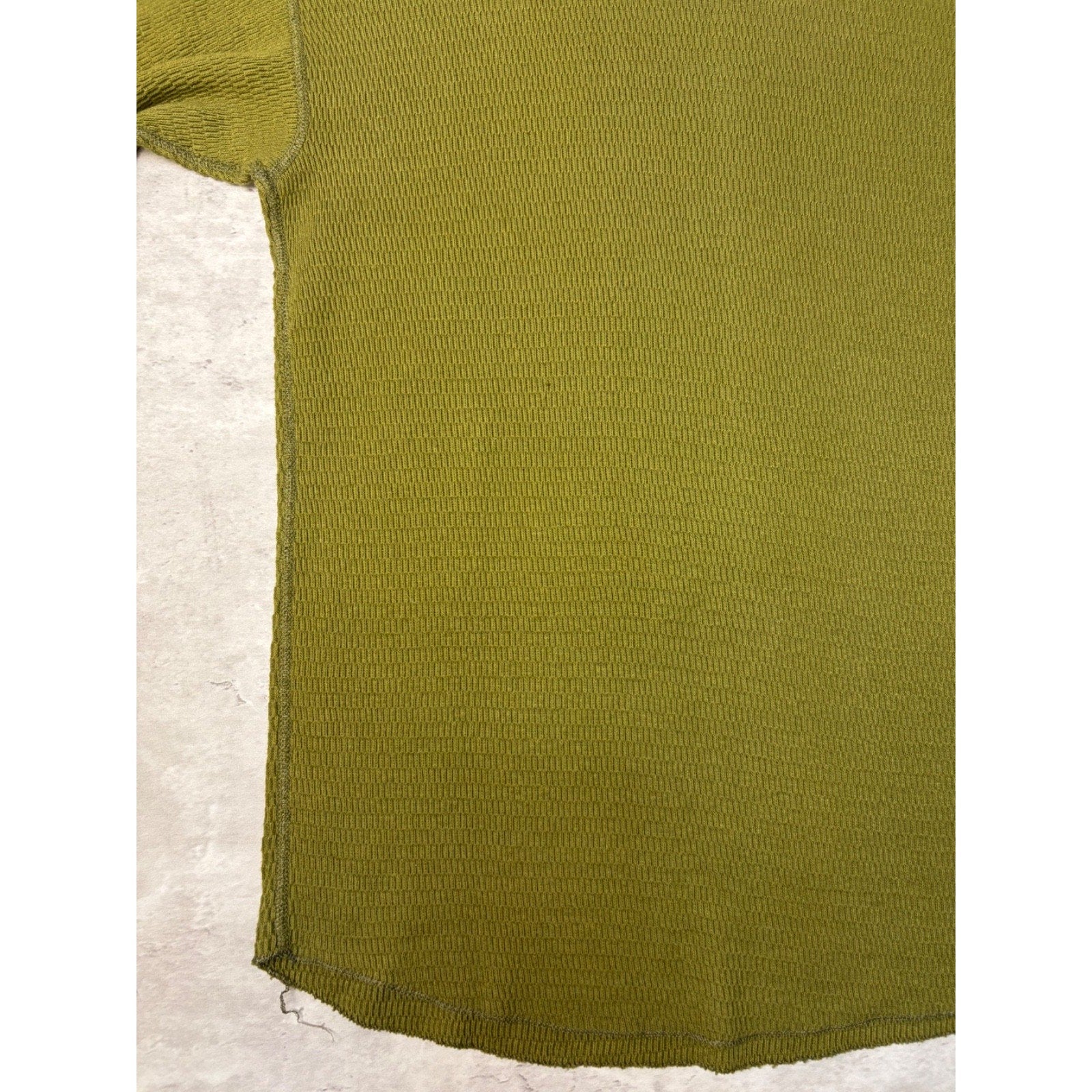 Vintage Green Thermal Long Sleeve T-Shirt Size Large