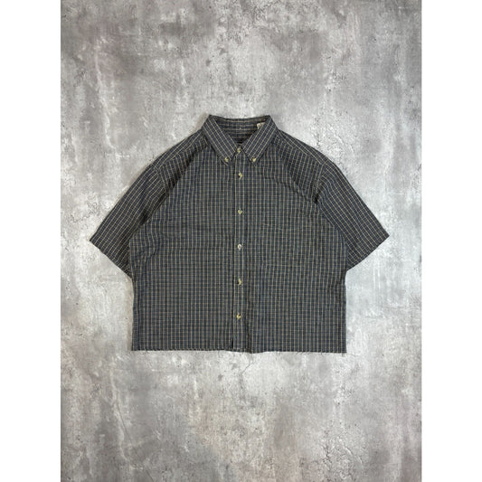 Vintage Penman Single Pocket Short Sleeve Cropped Button Up Shirt Size Medium