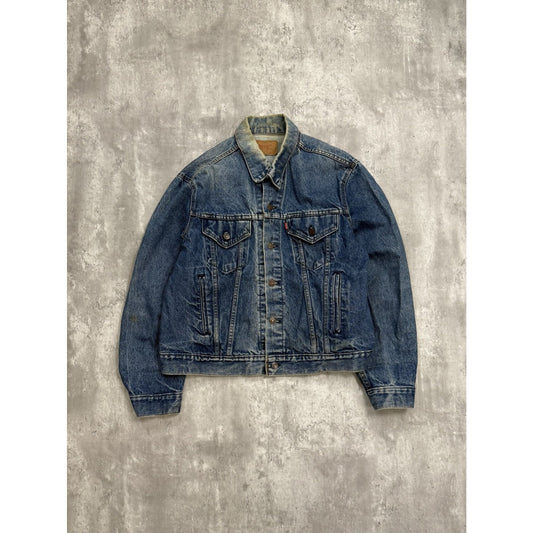Vintage 90s Levis Red Tab Dark Wash Denim Type 3 Trucker Jacket Size Medium