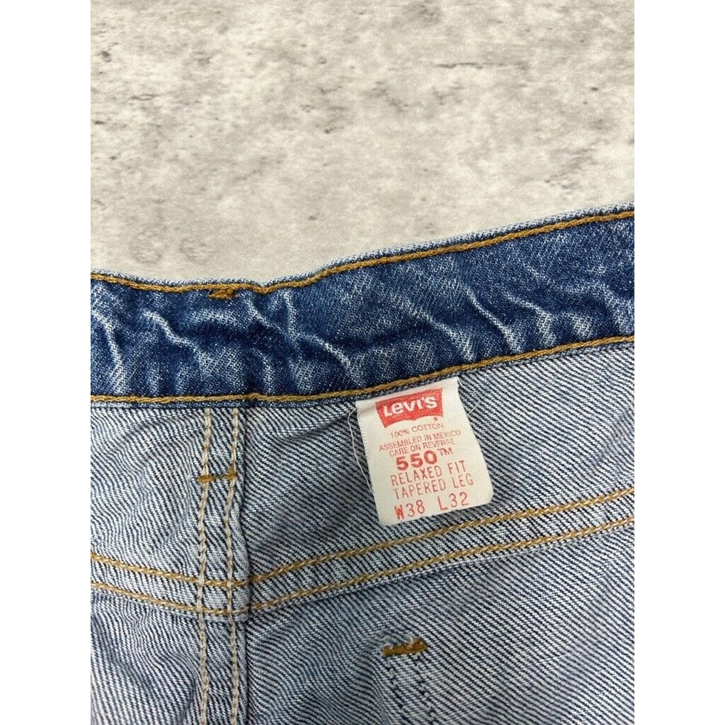 Vintage 80s Levis 550 Orange Tab Relaxed Fit Medium Wash Denim Pants Size 37