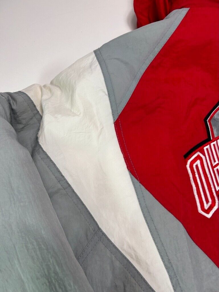 Vintage 90s Ohio State Buckeyes NCAA Insulated Reebok Hooded Jacket Size Medium