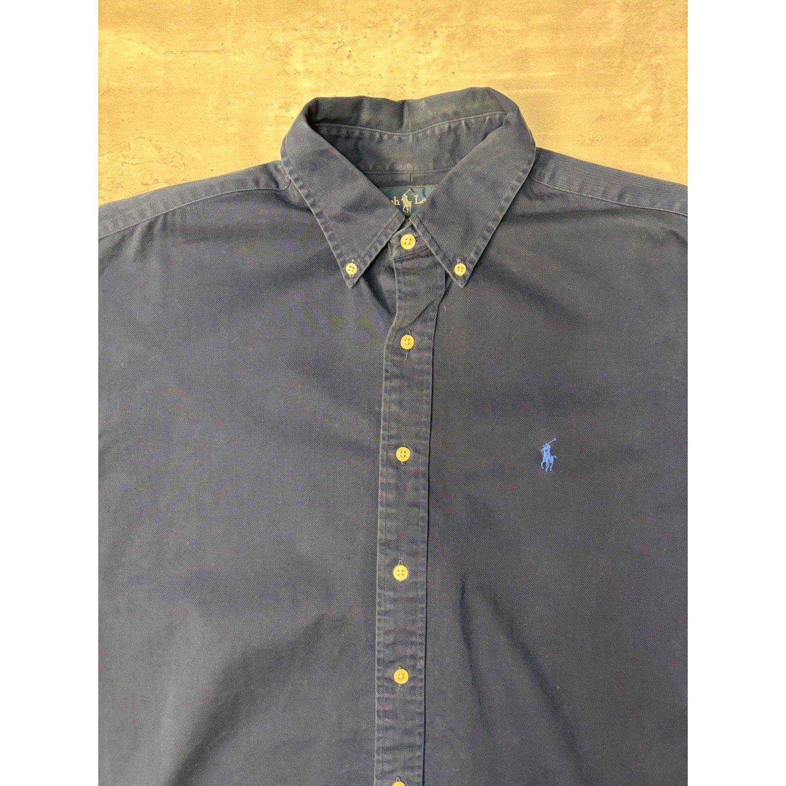 Vintage Polo Ralph Lauren Embroidered Pony Cropped Button Up Shirt Size Large