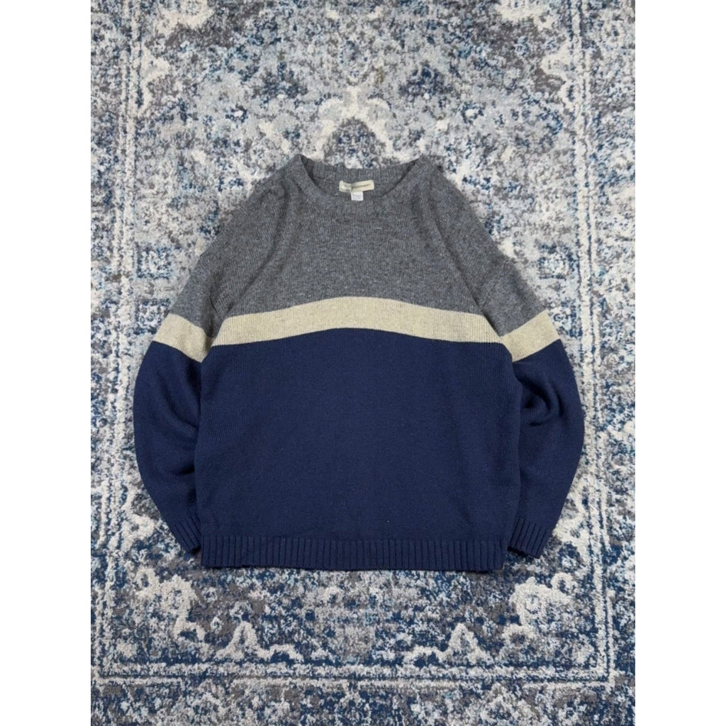Vintage Basic Equipment Striped Crewneck Knit Sweater Size Large