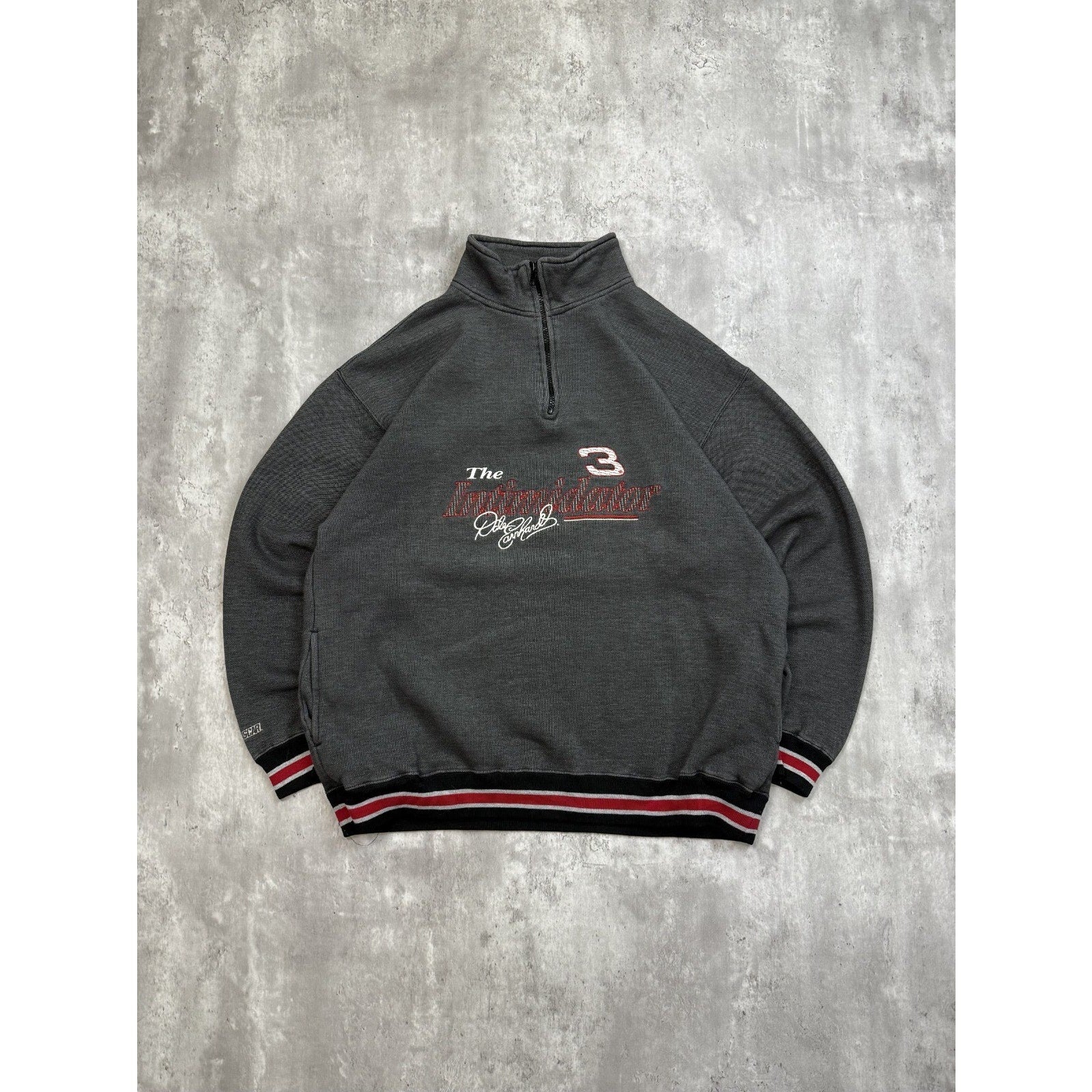 Vintage 90s Dale Earnhardt #3 The Intimidator Nascar 1/3 Zip Sweatshirt Size XL