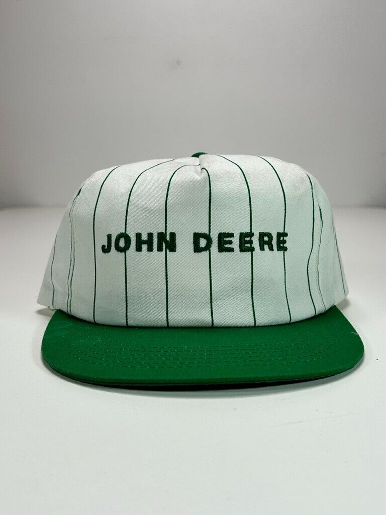 Vintage 90s John Deer Embroidered Pinstripe Snapback Hat OSFA