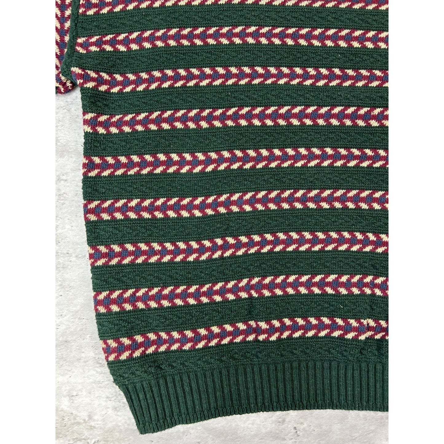 Vintage 90s Trader Bay Abstract Striped Pullover Knit Sweater Size Large