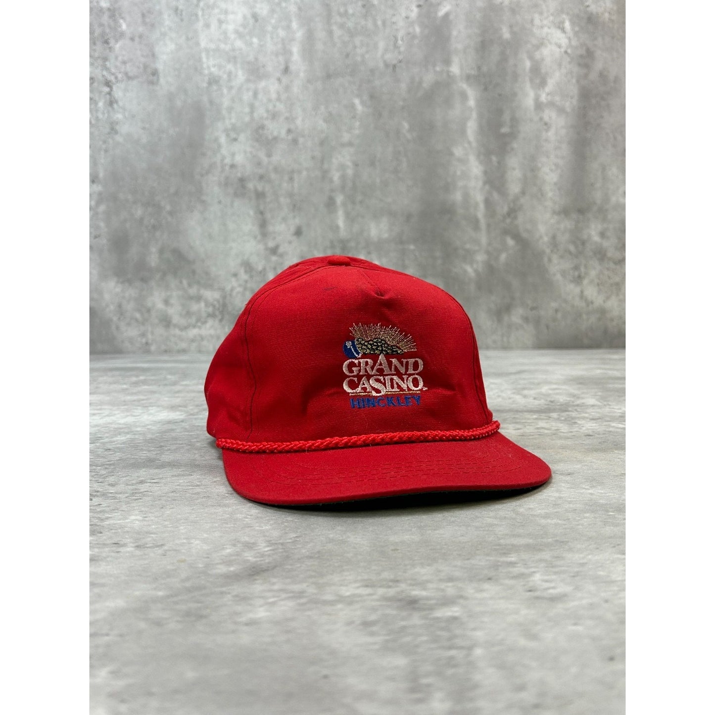 Vintage 90s Grand Casino Hinckley Embroidered Spellout Snapback Hat OSFA