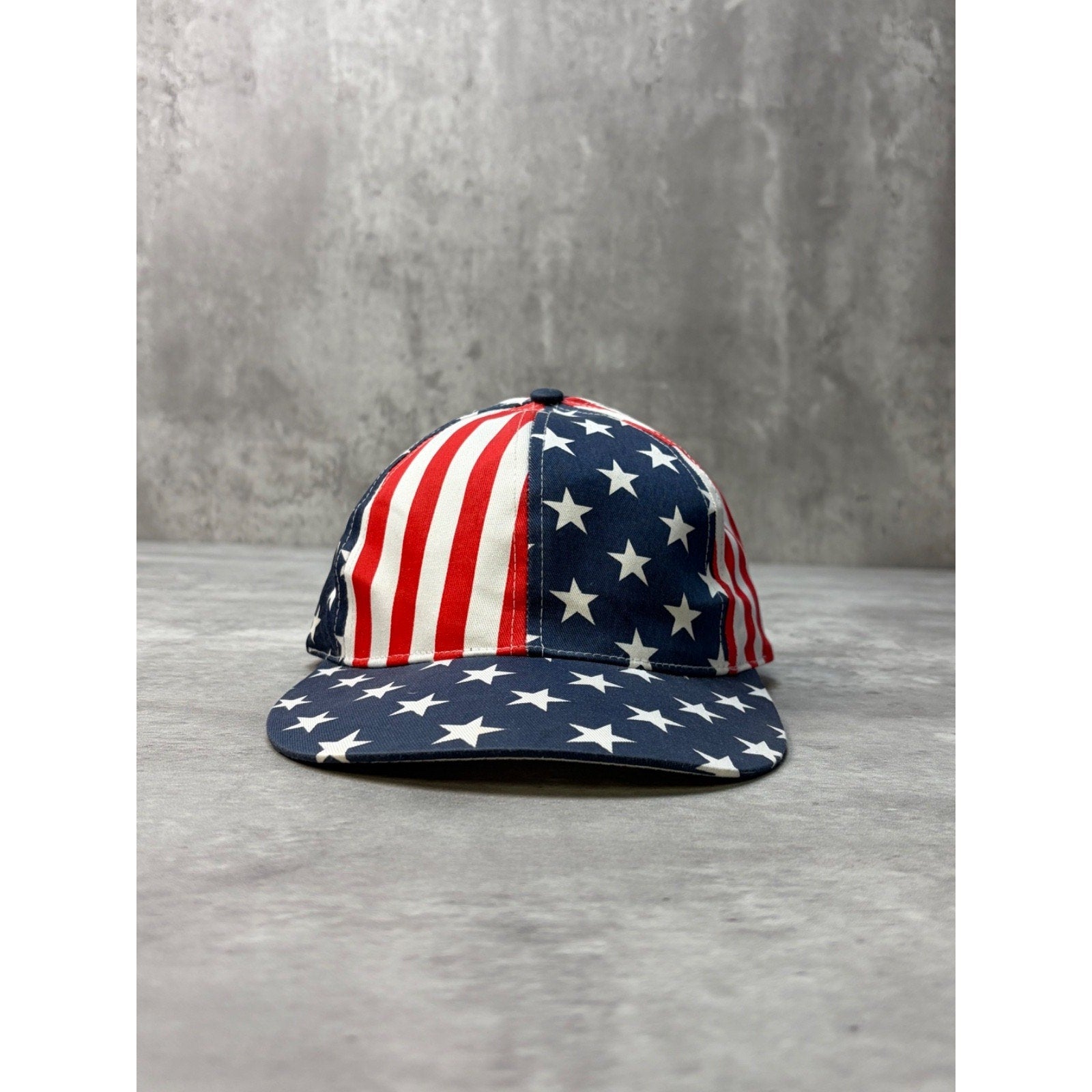 Vintage 90s American Flag All Over Print Graphic Snapback Hat OSFA