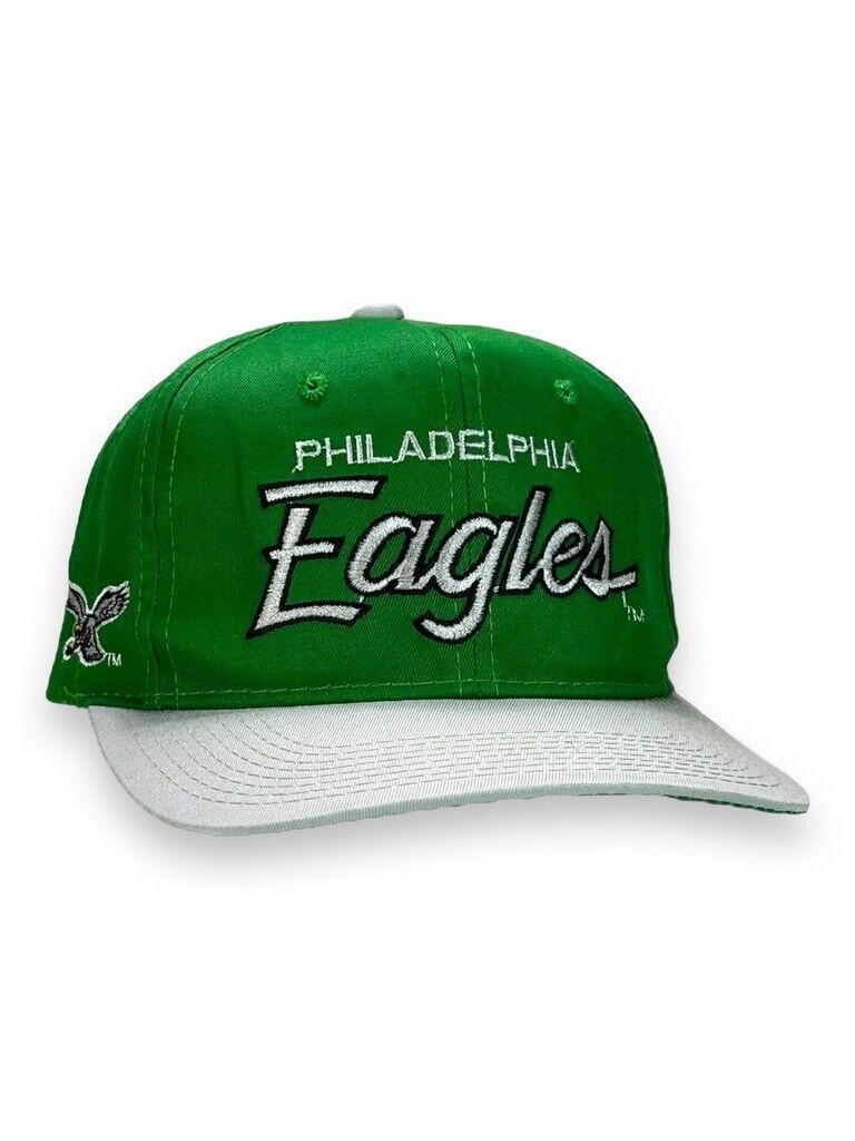 Vtg 90s Philadelphia Eagles NFL Sports Specialties Twill Script Snapback Hat