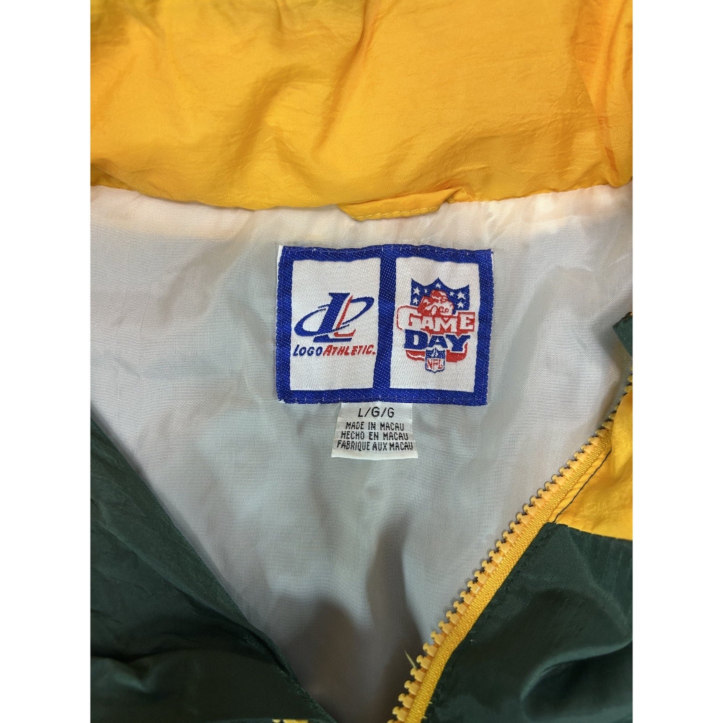 Vintage 90s Green Bay Packers NFL Embroidered Windbreaker Jacket Size Large
