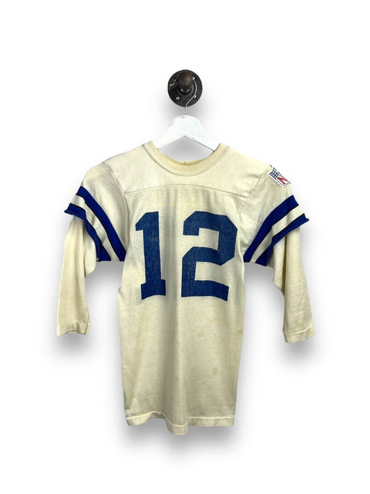 Vintage 70s Roger Staubach #12 Dallas Cowboys NFL 3/4 Sleeve Jersey Size Small