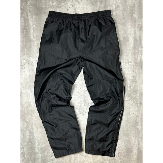 Vintage 90s Side Piping Nylon Track Pants Size Medium Black