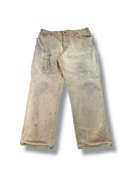 Vintage Dickies Canvas Workwear Carpenter Pants Size 36W Beige