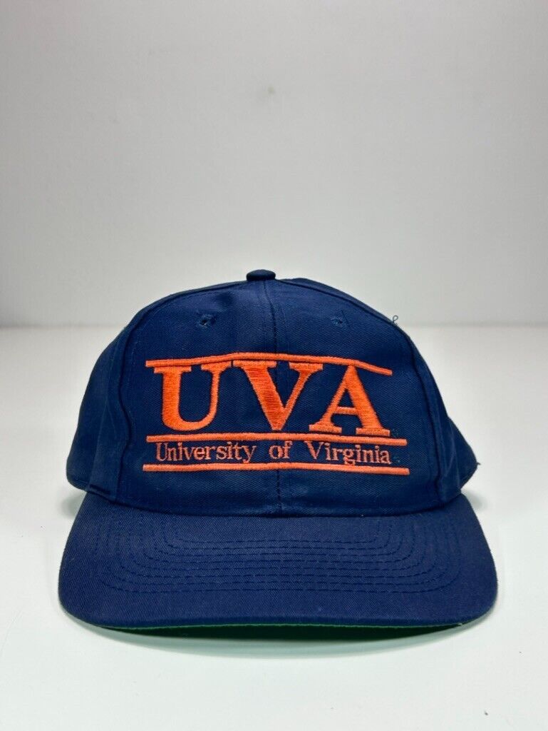 Vintage 90s University Of Virginia NCAA Embroidered Spellout Snapback Hat OSFA