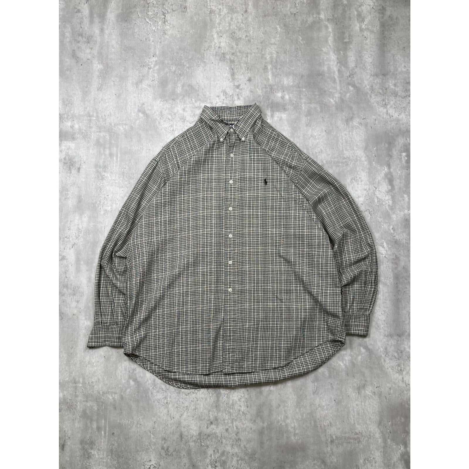 Vintage Polo Ralph Lauren Embroidered Pony Plaid Button Up Shirt Size XL