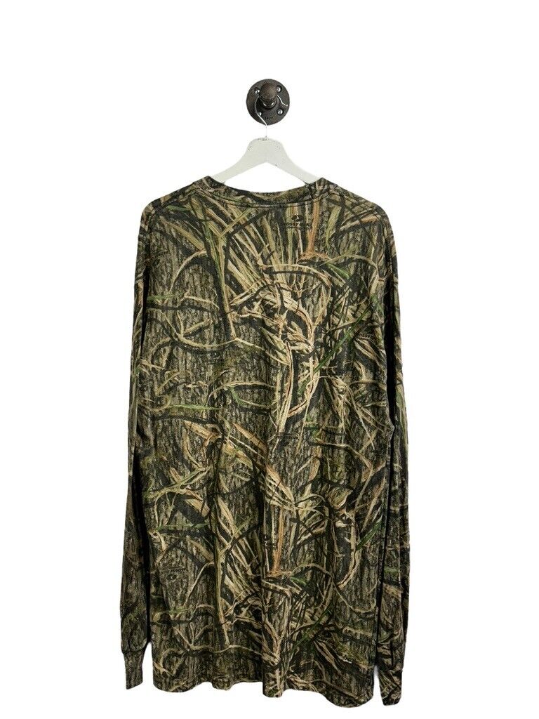 Vintage Jerzees Outdoors Mossy Oak Reed Camo Hunting Longsleeve Size XL