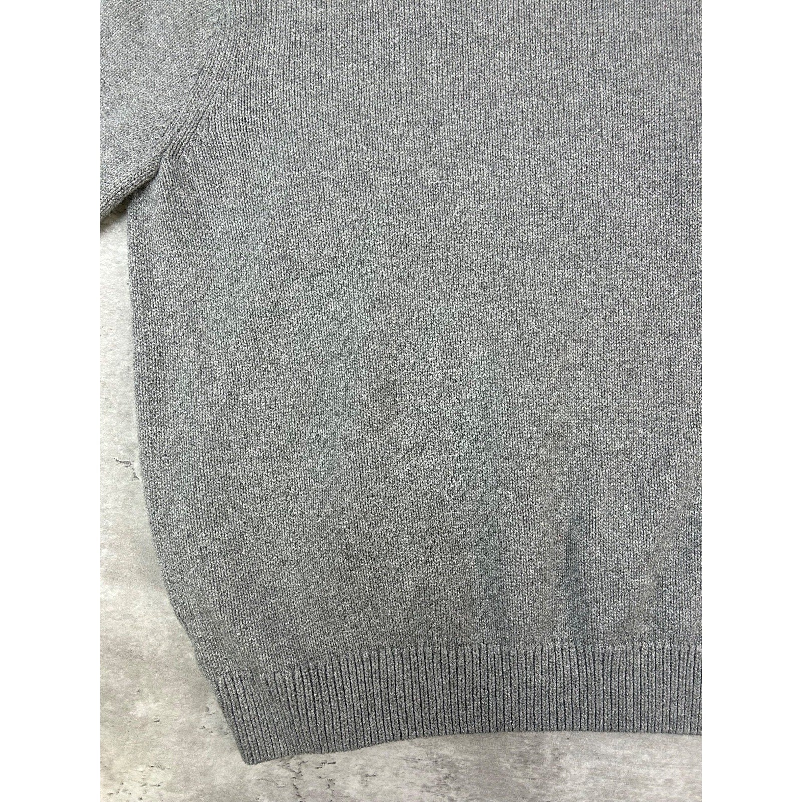 Vintage Chaps Embroidered Crest Pullover Ribbed Knit Sweater Size XL Gray