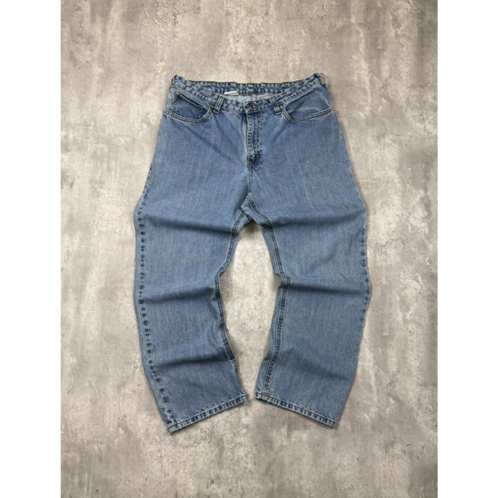 Vintage Womens Carhartt Workwear Medium Wash Denim Pants Size 35