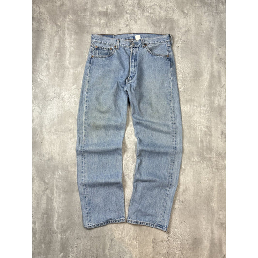 Vintage 90s Levis 501 Red Tab Light Wash Denim Pants Size 34 Blue