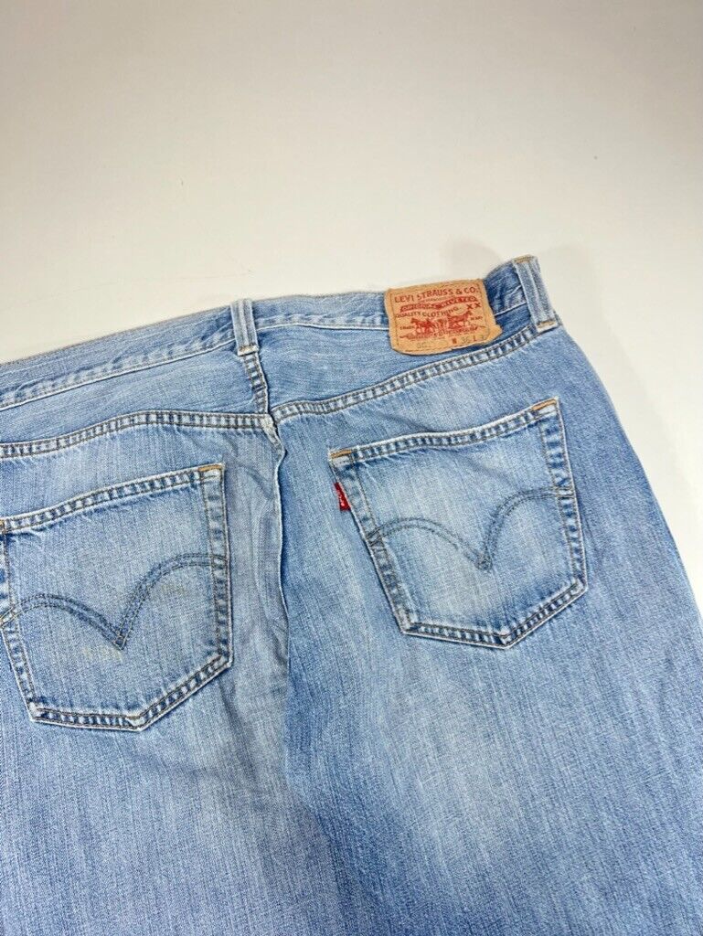 Vintage Levi's 501 XX Red Tab Light Wash Button Fly Denim Pants Size 35