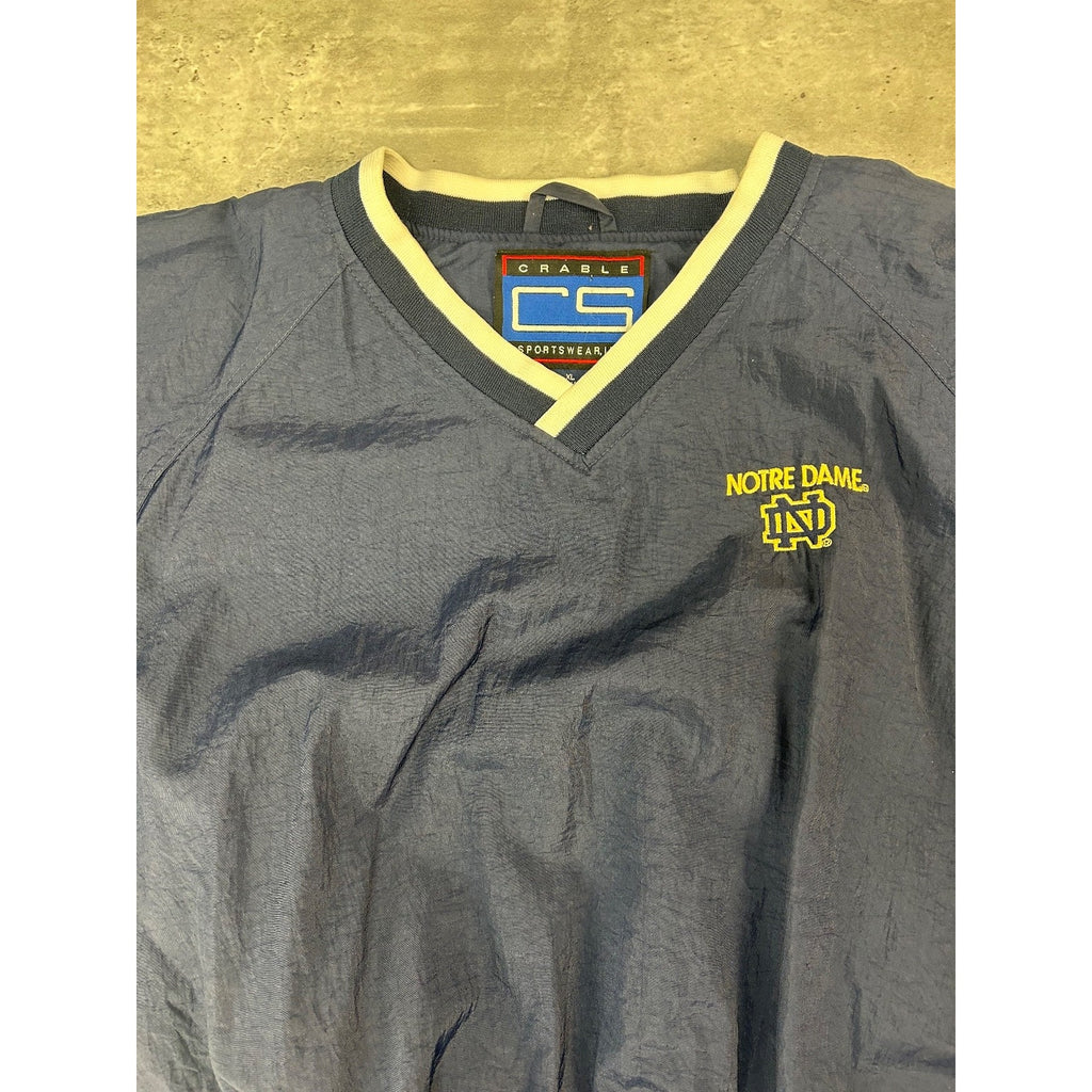 Vintage 90s Notre Dame FIghting Irish NCAA Nylon 1/2 Pullover Jacket Size XL