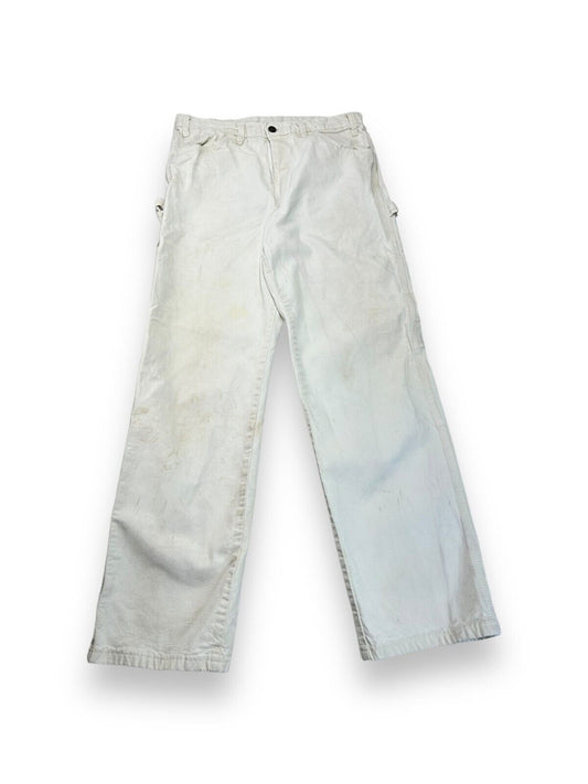 Vintage Dickies Sherwin Williams Canvas Workwear Painters Pants Size 31W White