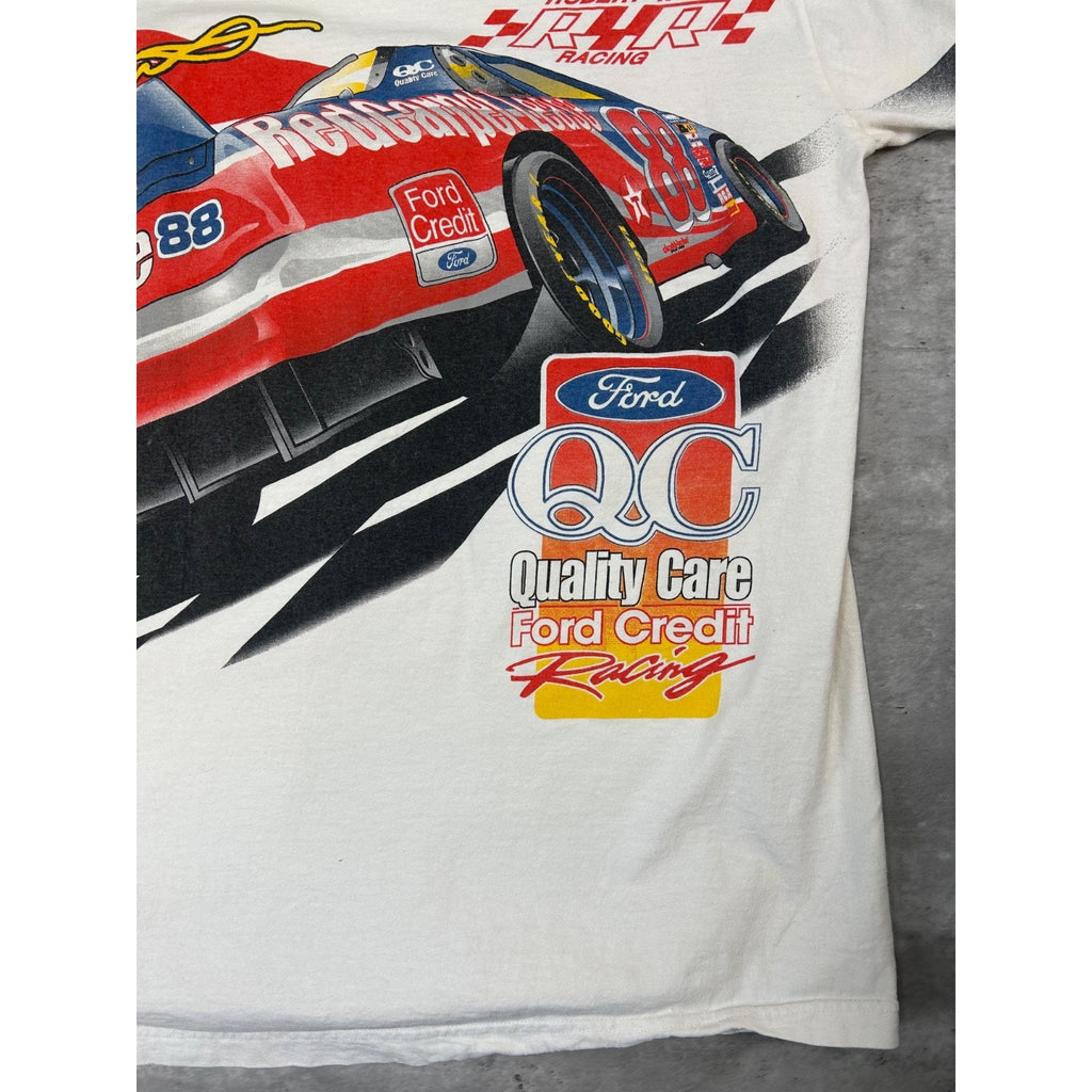 Vintage Dale Jarrett #88 Nascar All Over Print Graphic T-Shirt Size 2XL