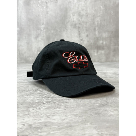 Vintage 90s Ellis Chevrolet Embroidered Logo Strapback Hat OSFA Black