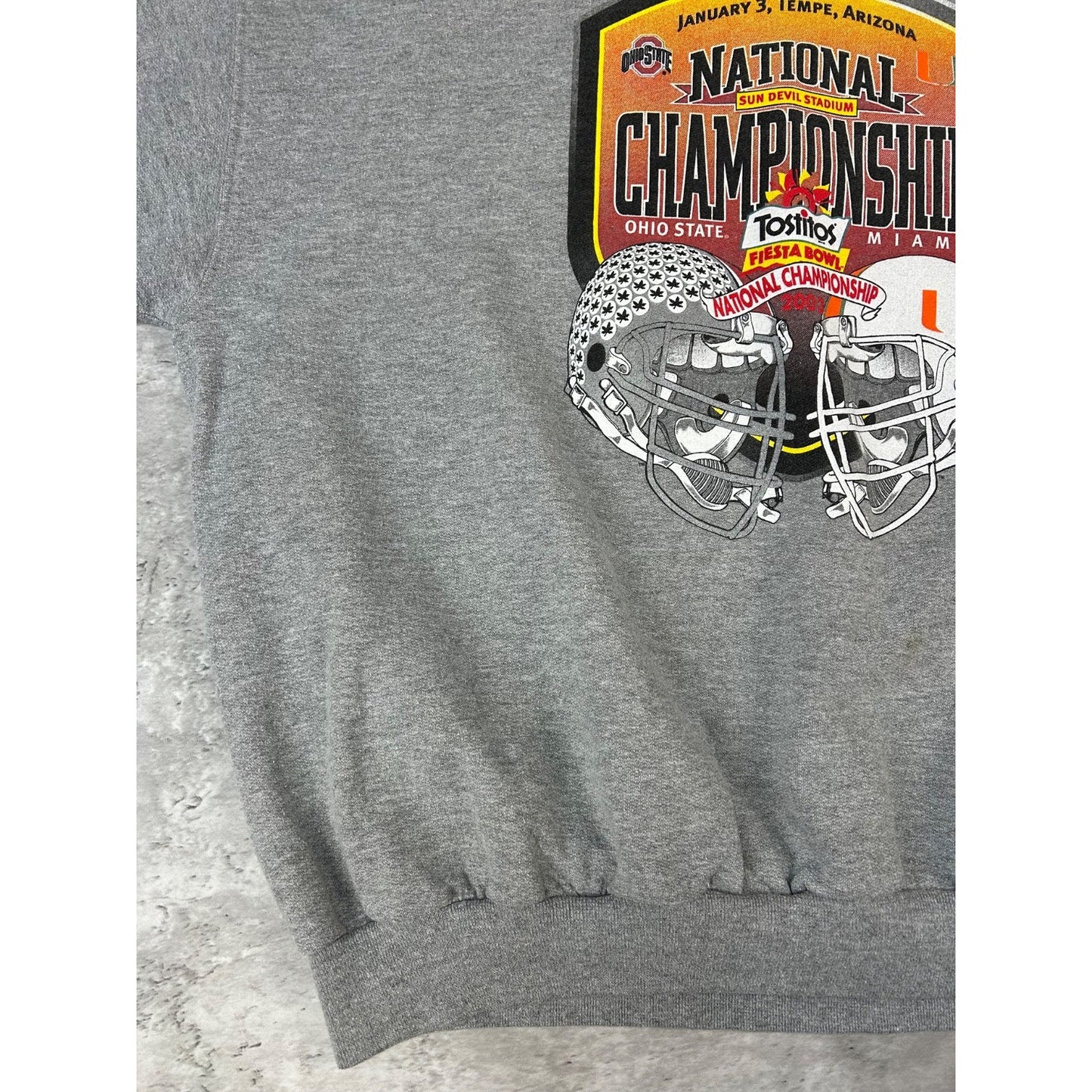 Vintage 2003 Ohio State Vs Miami NCAA National Champs Football Sweatshirt Sz 2XL