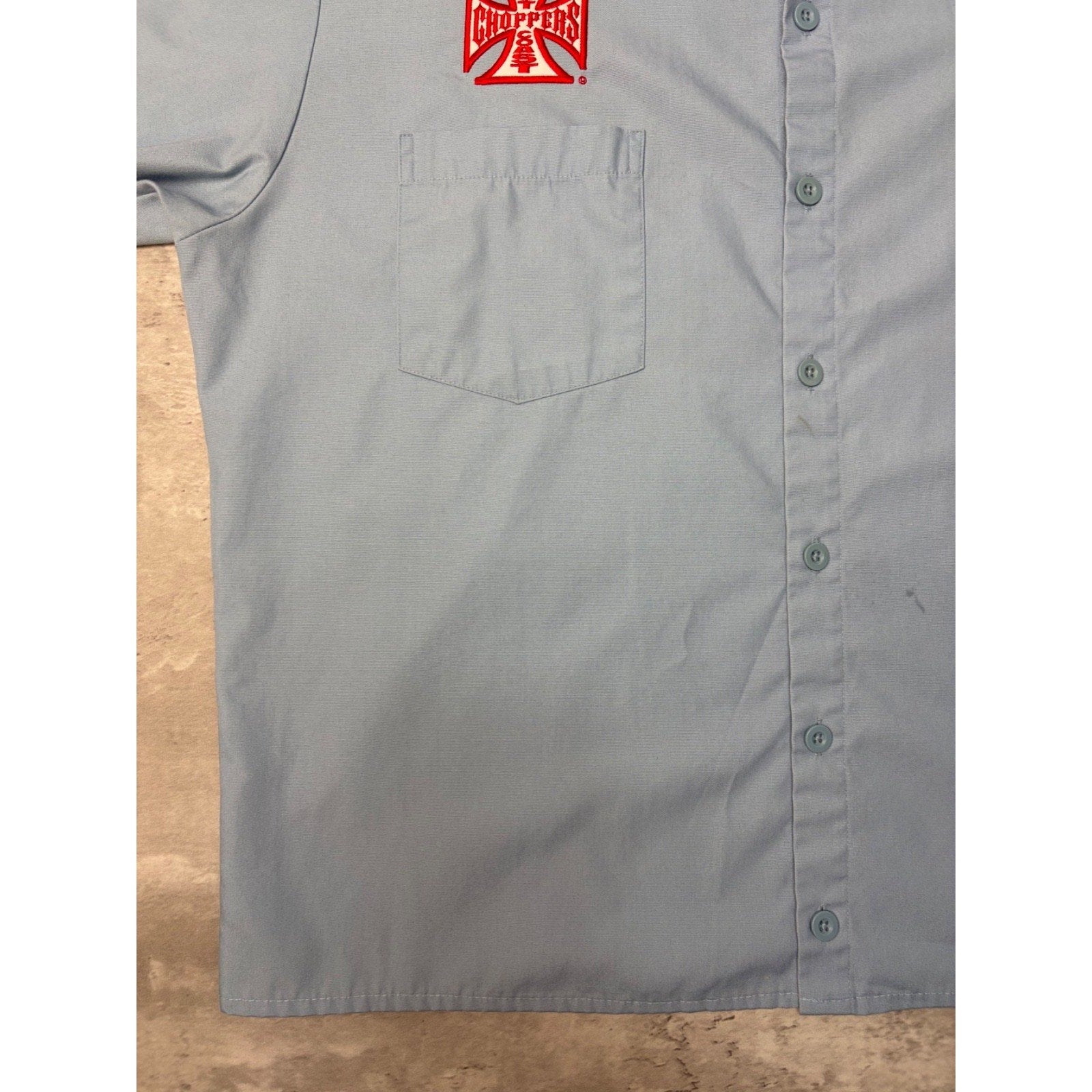 Vintage West Coast Choppers Jesse James Cropped Button Up Shirt Size XL