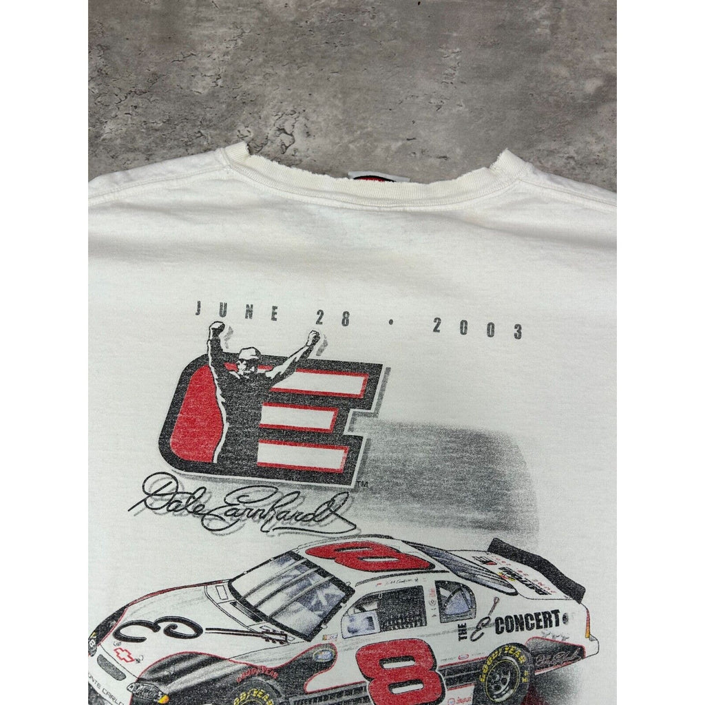 Vintage 2003 #8 Dale Earnhardt NASCAR Tribute Concert Graphic T-Shirt Size XXL