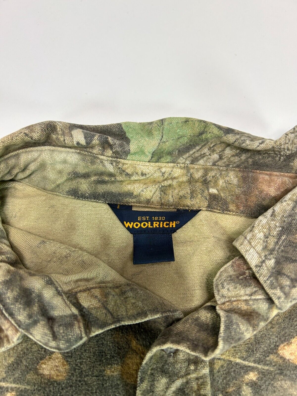 Vintage Woolrich Advantage Timber Camo Hunting Button Up Shirt Size XL