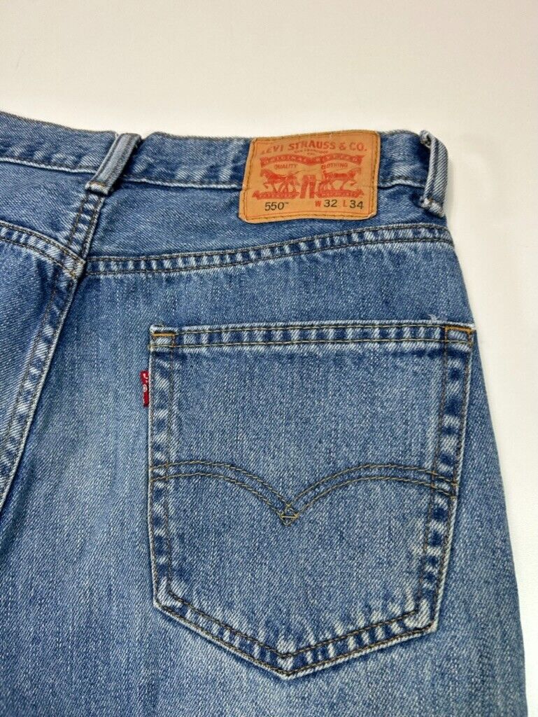 Levis 550 Red Tab Medium Wash Relaxed Fit Denim Pants Size 31