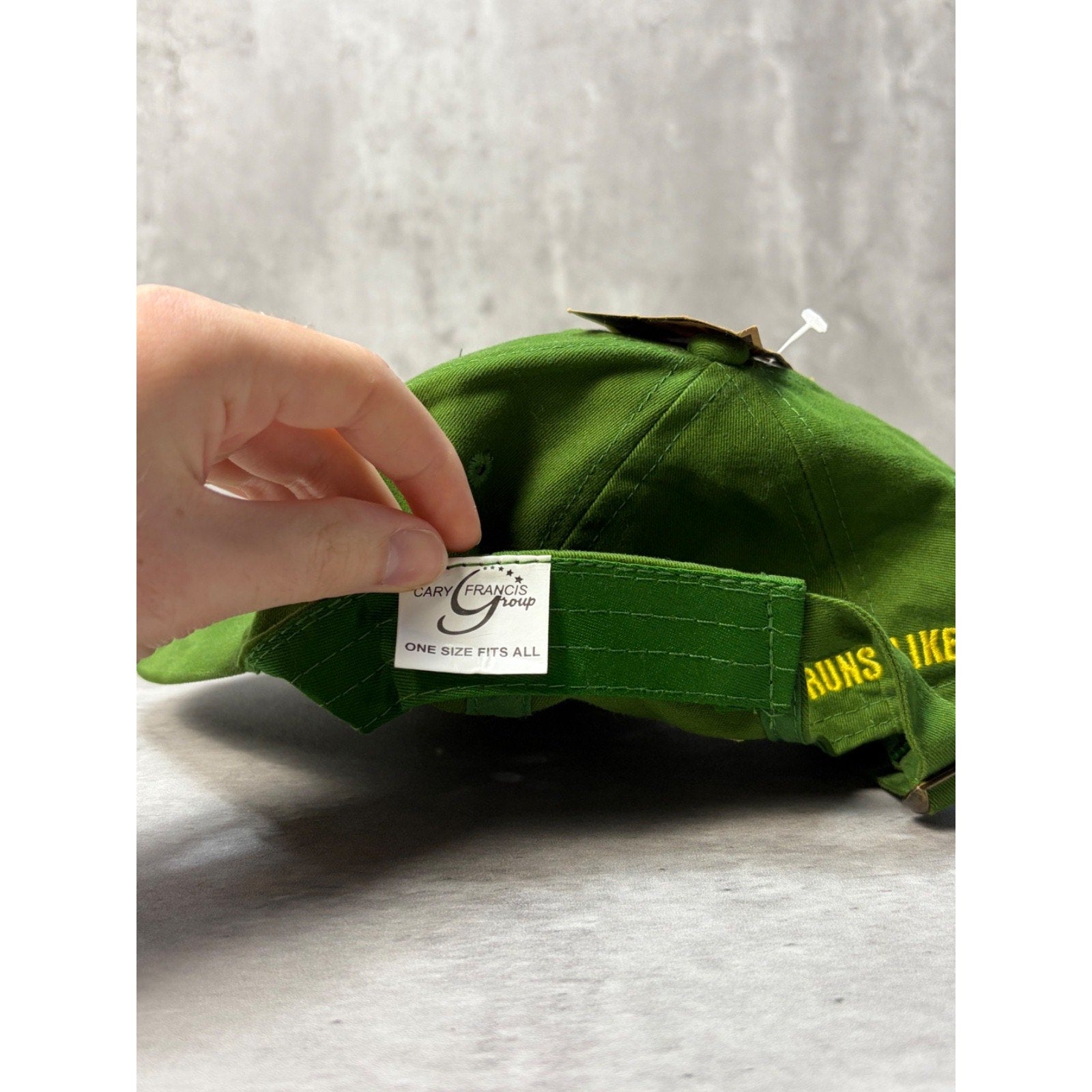 Vintage John Deere Embroidered Spellout Logo Strapback Hat OSFA