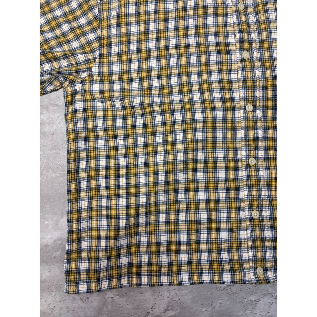 Vintage Sonoma Jean Company Plaid Single Pocket Cropped Button Up Shirt Size XL