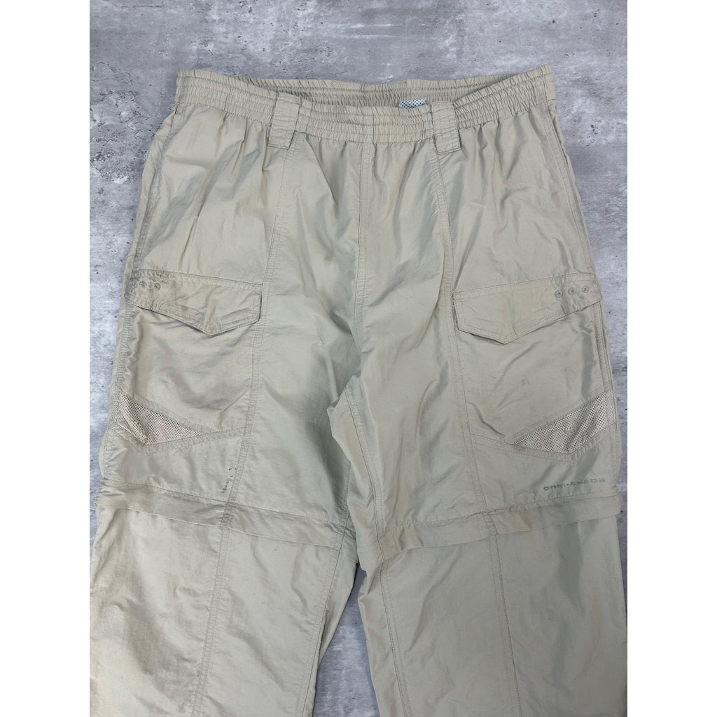 Vintage Columbia PFG Multi Pocket Convertible Nylon Fishing Pants Size Medium