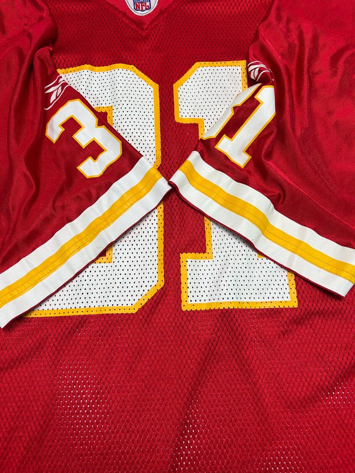 Vintage Priest Holmes #31 Kansas City Chiefs NFL Reebok Football Jersey Sz 2XL