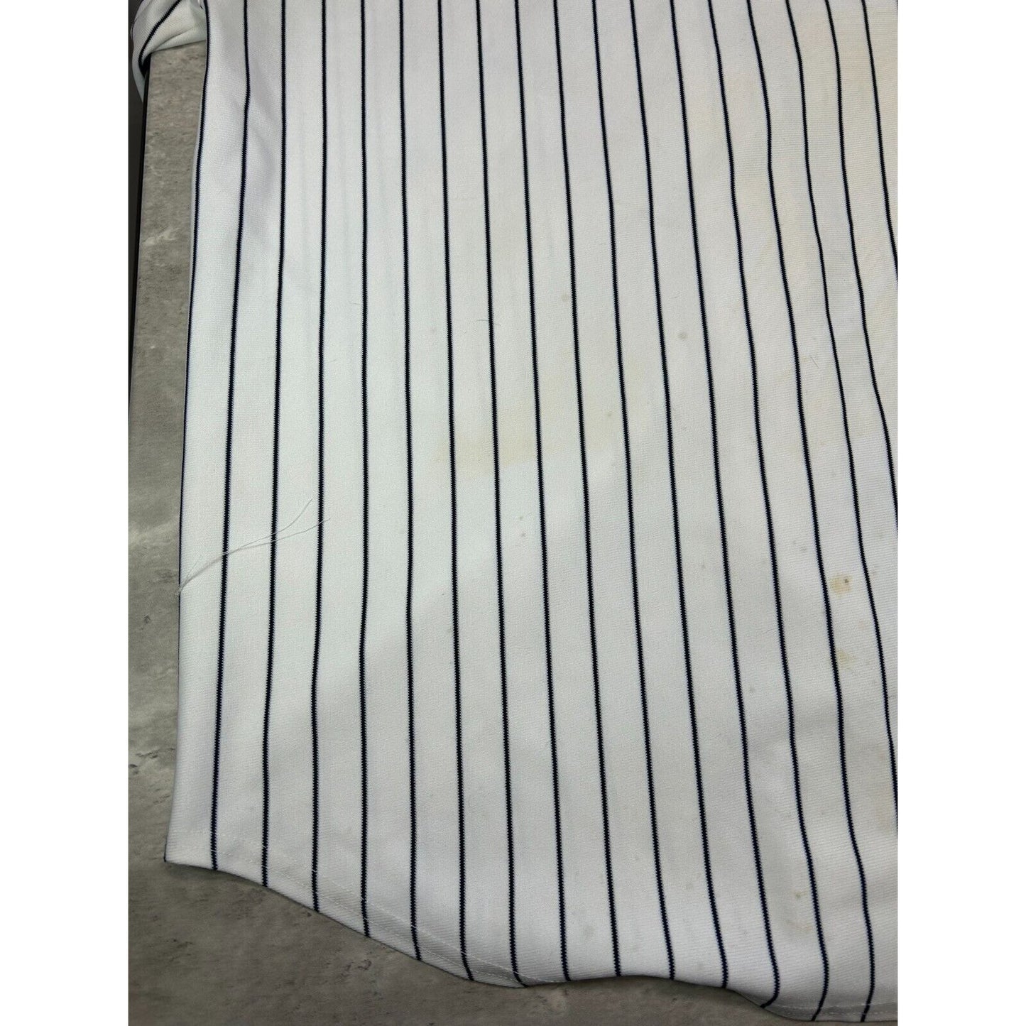 Vintage HRI #10 Embroidered Pinstripe Baseball Jersey Size XL White