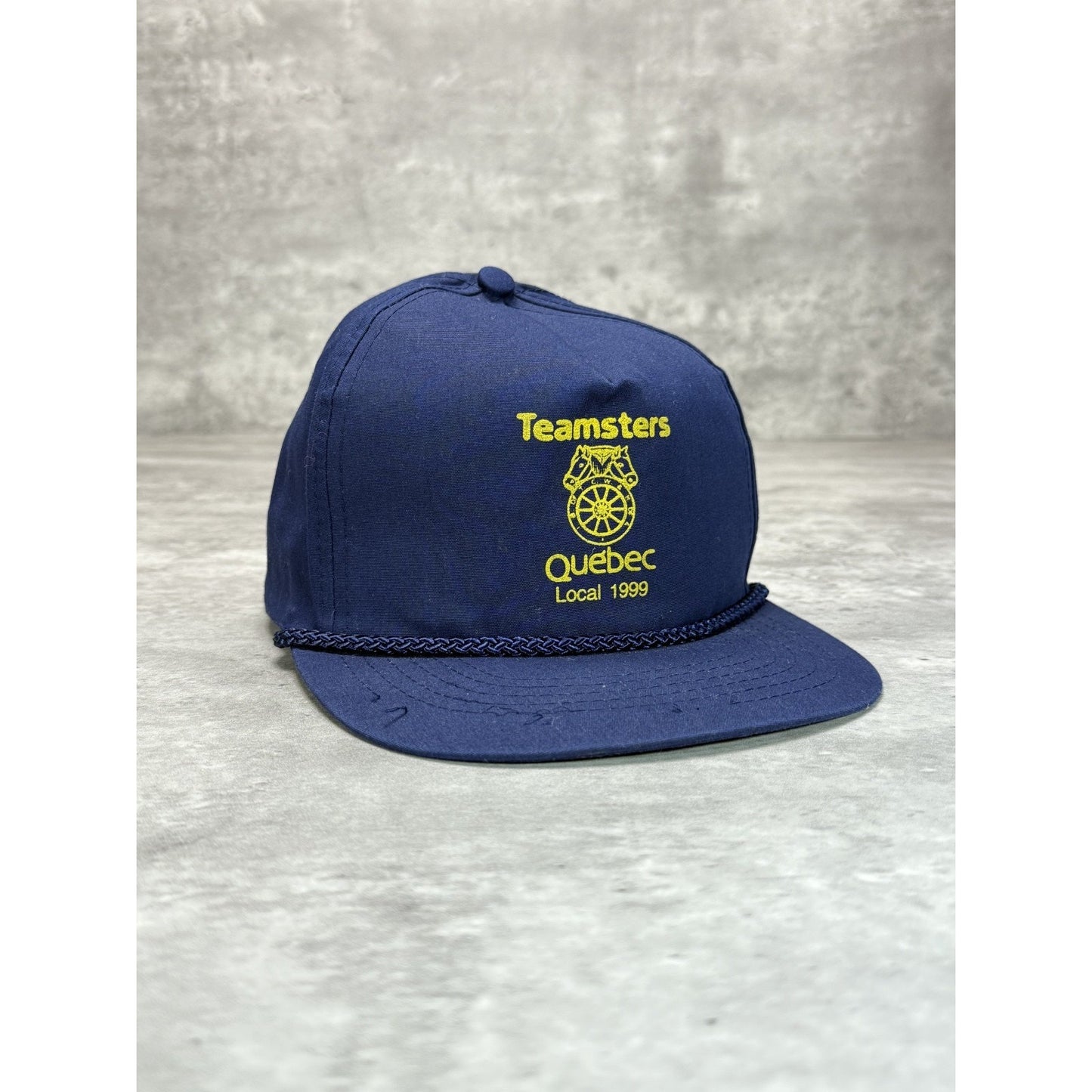 Vintage 1999 Teamsters Quebec Graphic Spellout Logo Snapback Hat OSFA