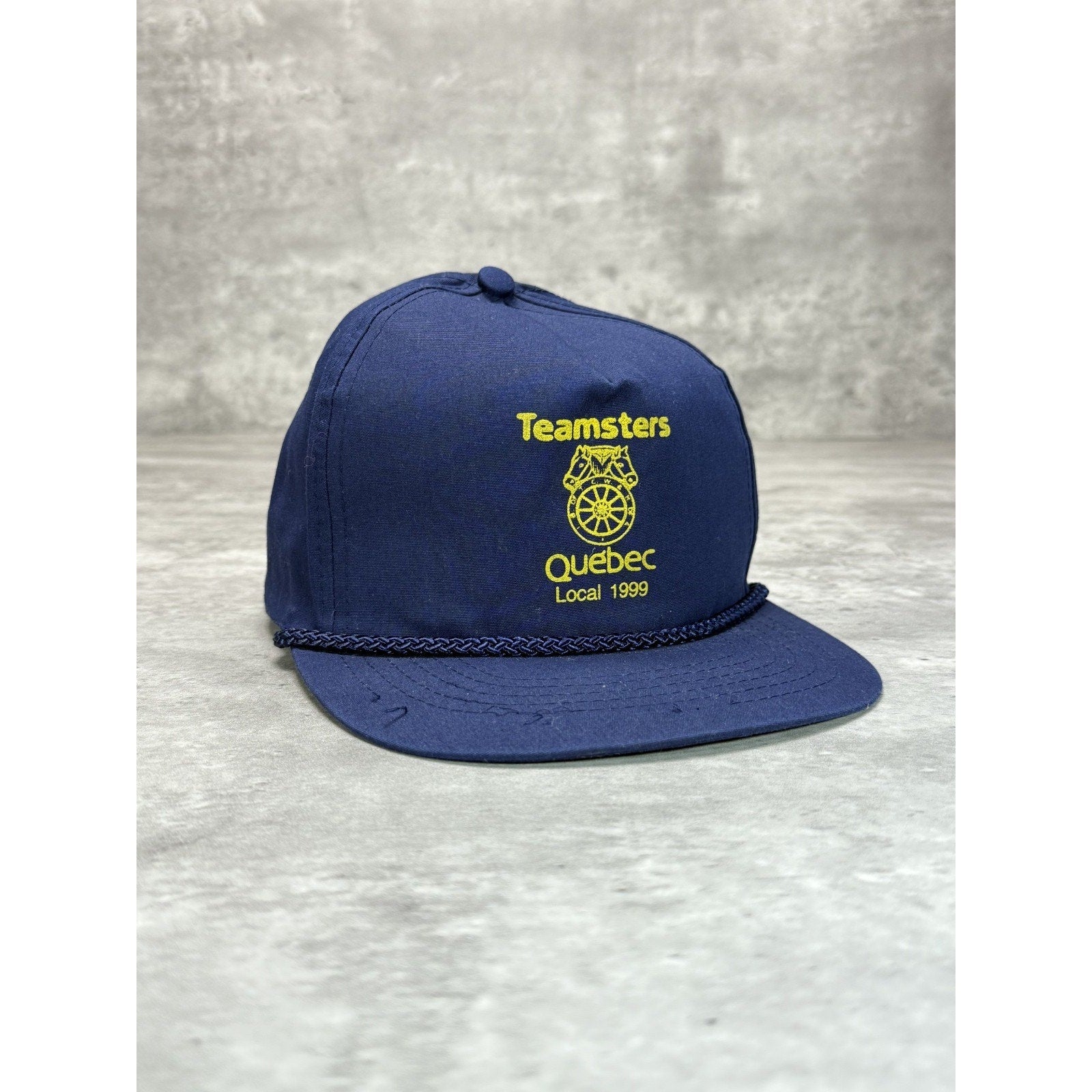 Vintage 1999 Teamsters Quebec Graphic Spellout Logo Snapback Hat OSFA