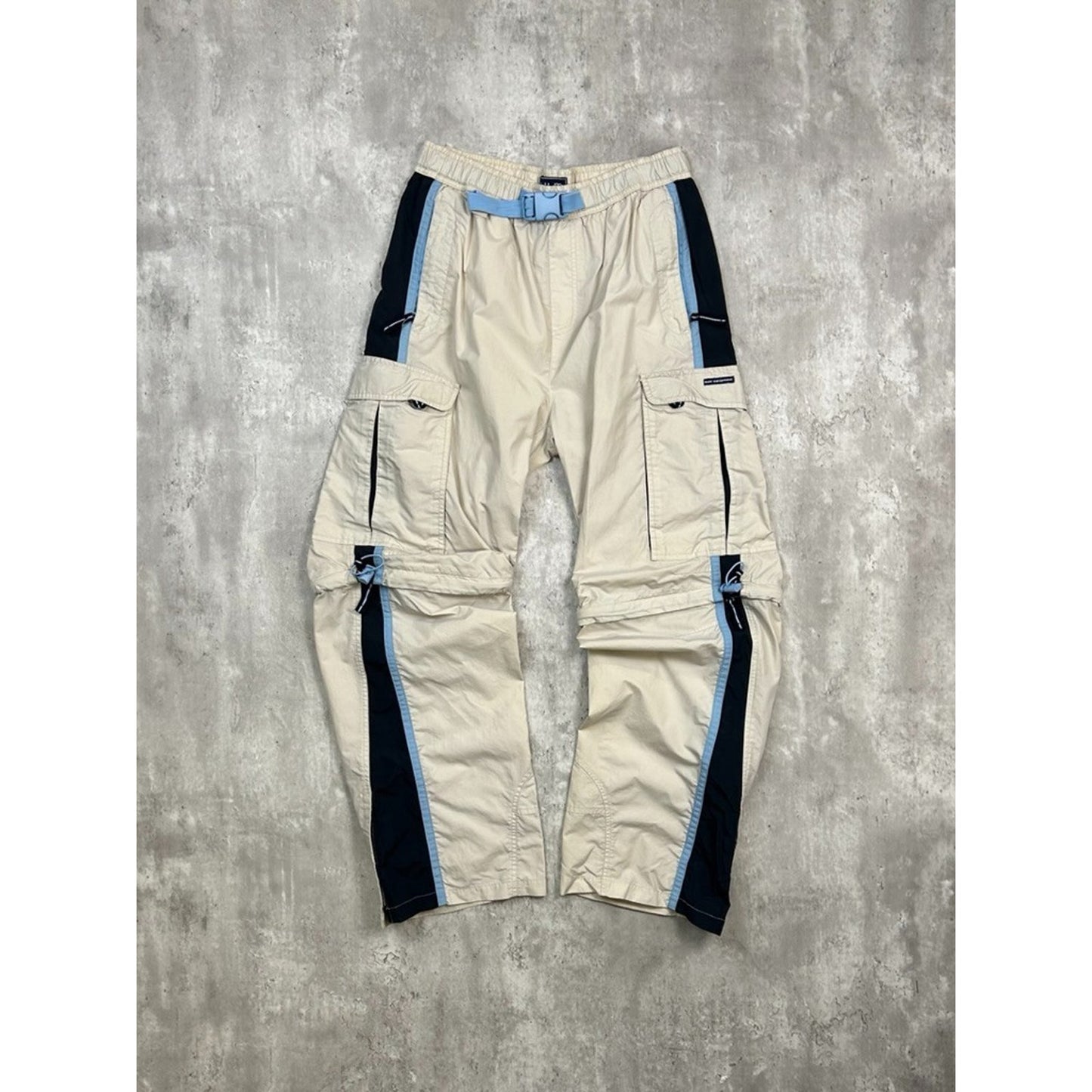 Vintage 2000s B.U.M Equipment Baggy Fit Convertible Nylon Track Pants Sz Medium