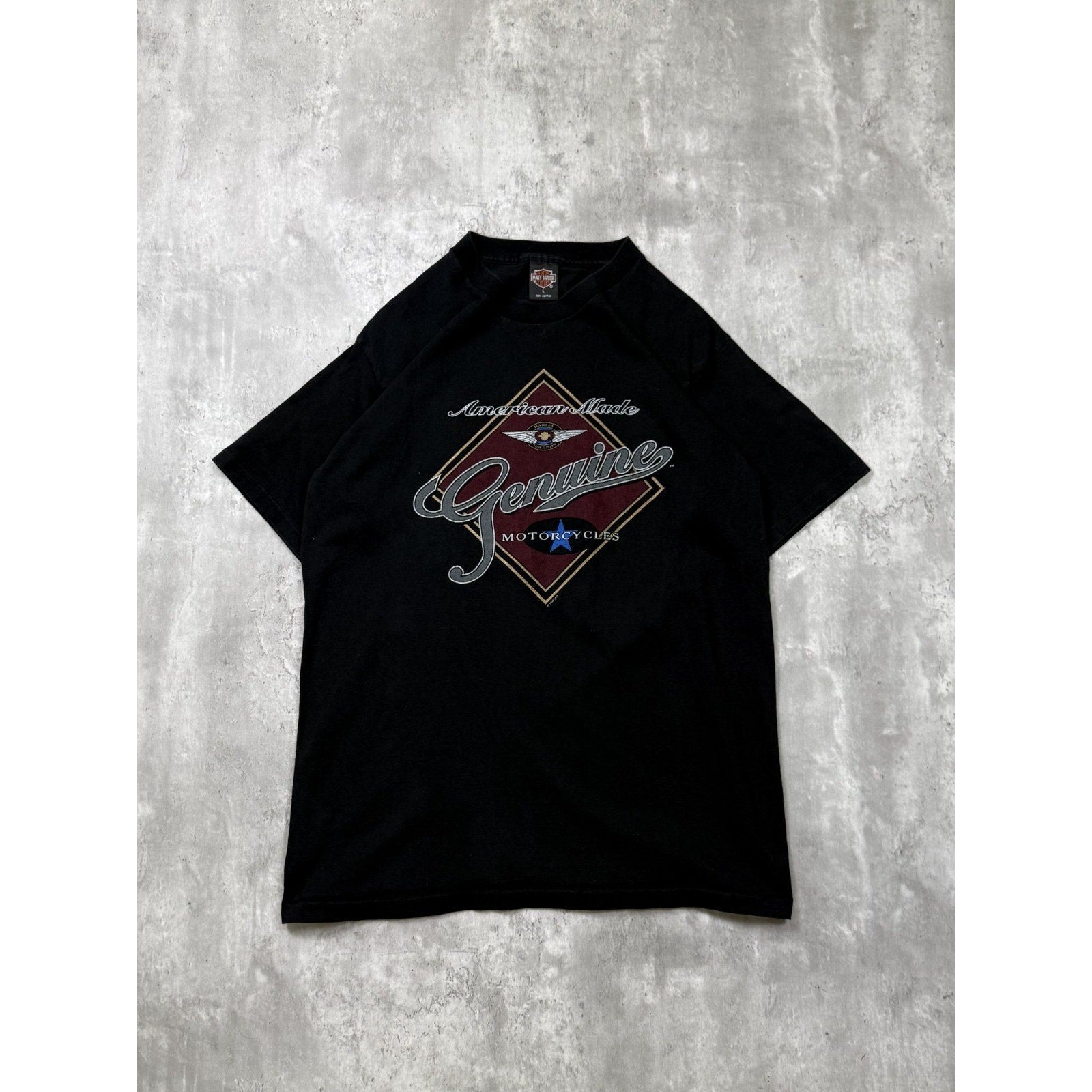 1996 Harley Davidson Genuine Motorcycles Spellout Graphic T-Shirt Size Large