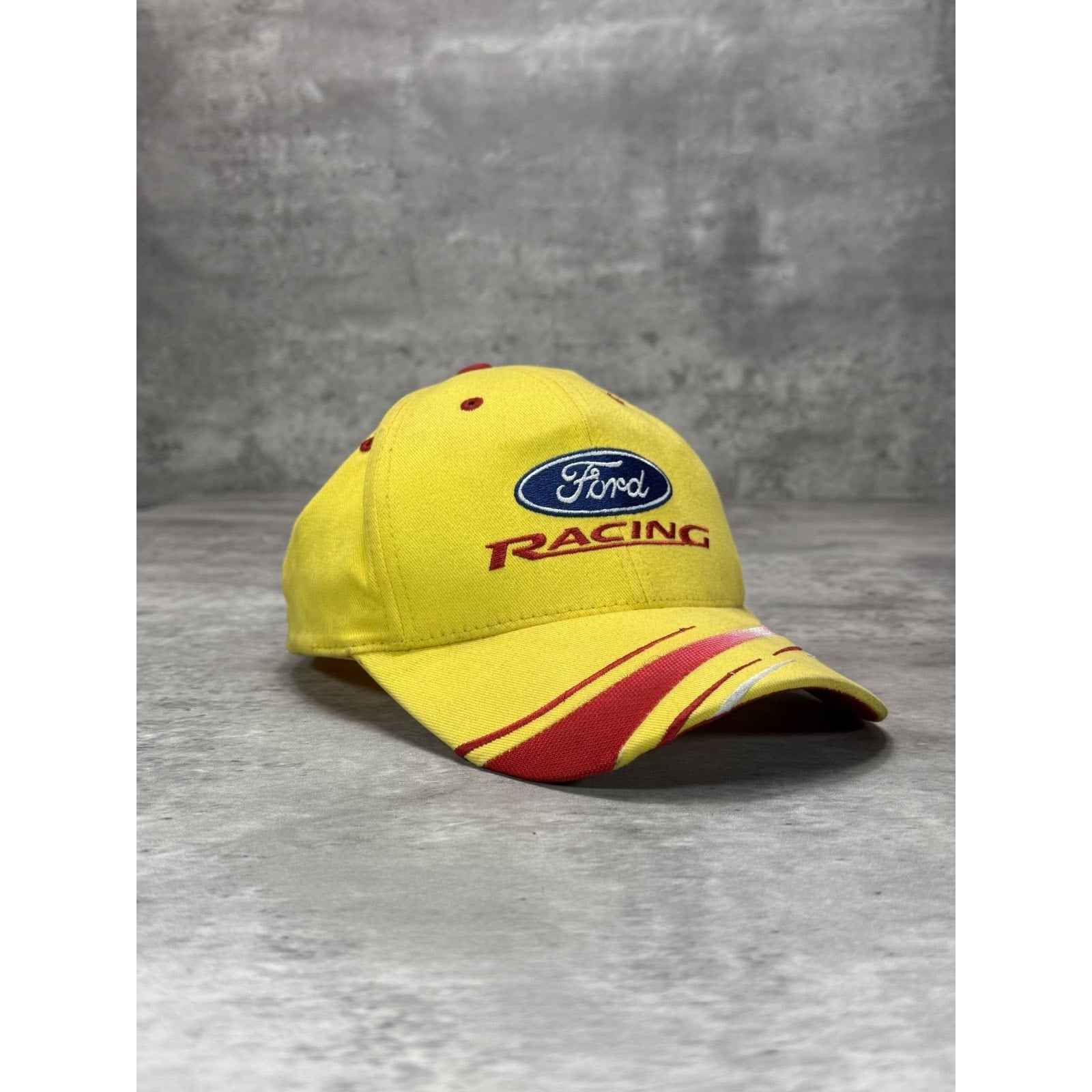 Vintage Ford Racing Nascar Embroidered Spellout Strapback Hat OSFA