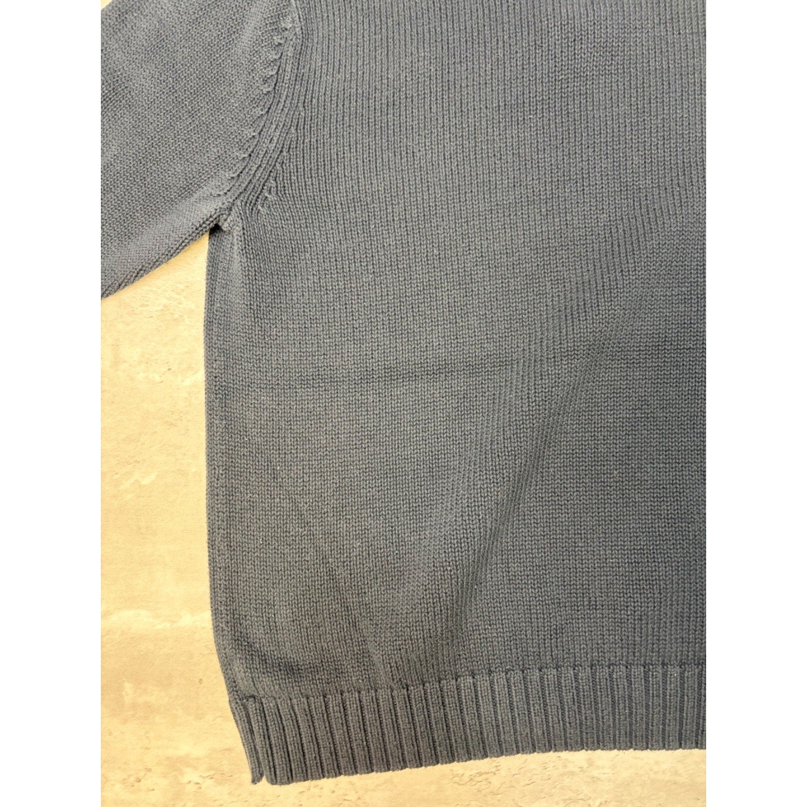 Vintage Chaps Embroidered Crest 1/4 Zip Pullover Knit Sweater Size Large