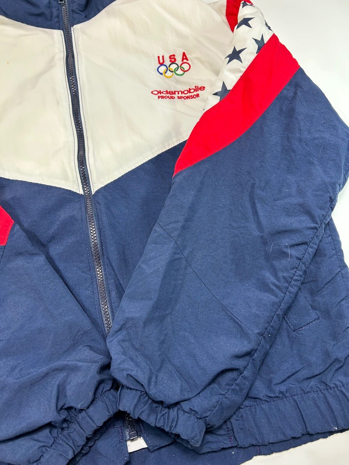 Vintage 90s Team USA Olympics Embroidered Logo Full Zip Jacket Size Small