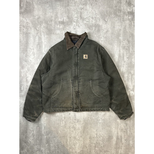 Vintage Carhartt Insulated Canvas Workwear Cropped Arctic Jacket Size 2XLT