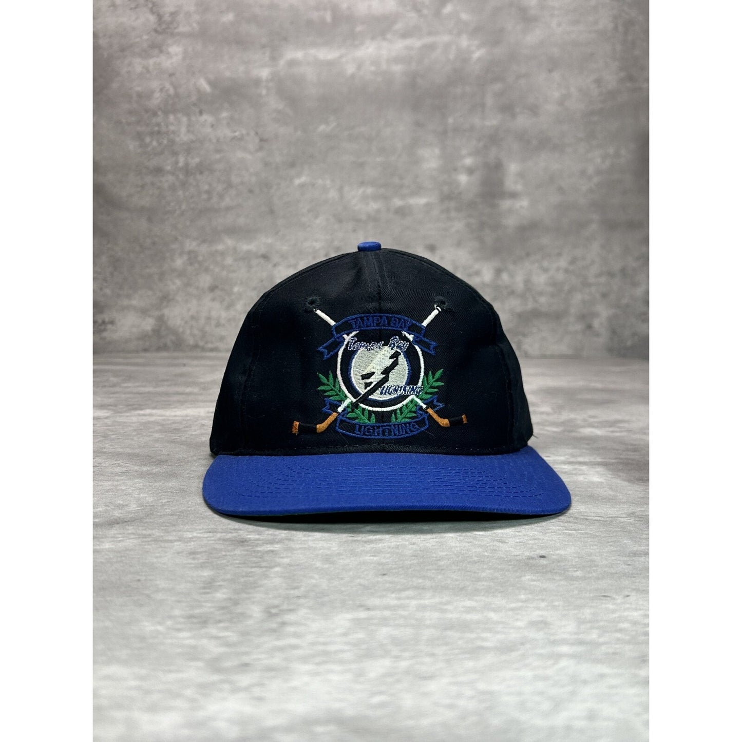 Vintage 90s Tampa Bay Lightning NHL Embroidered Logo Snapback Hat OSFA