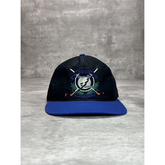 Vintage 90s Tampa Bay Lightning NHL Embroidered Logo Snapback Hat OSFA