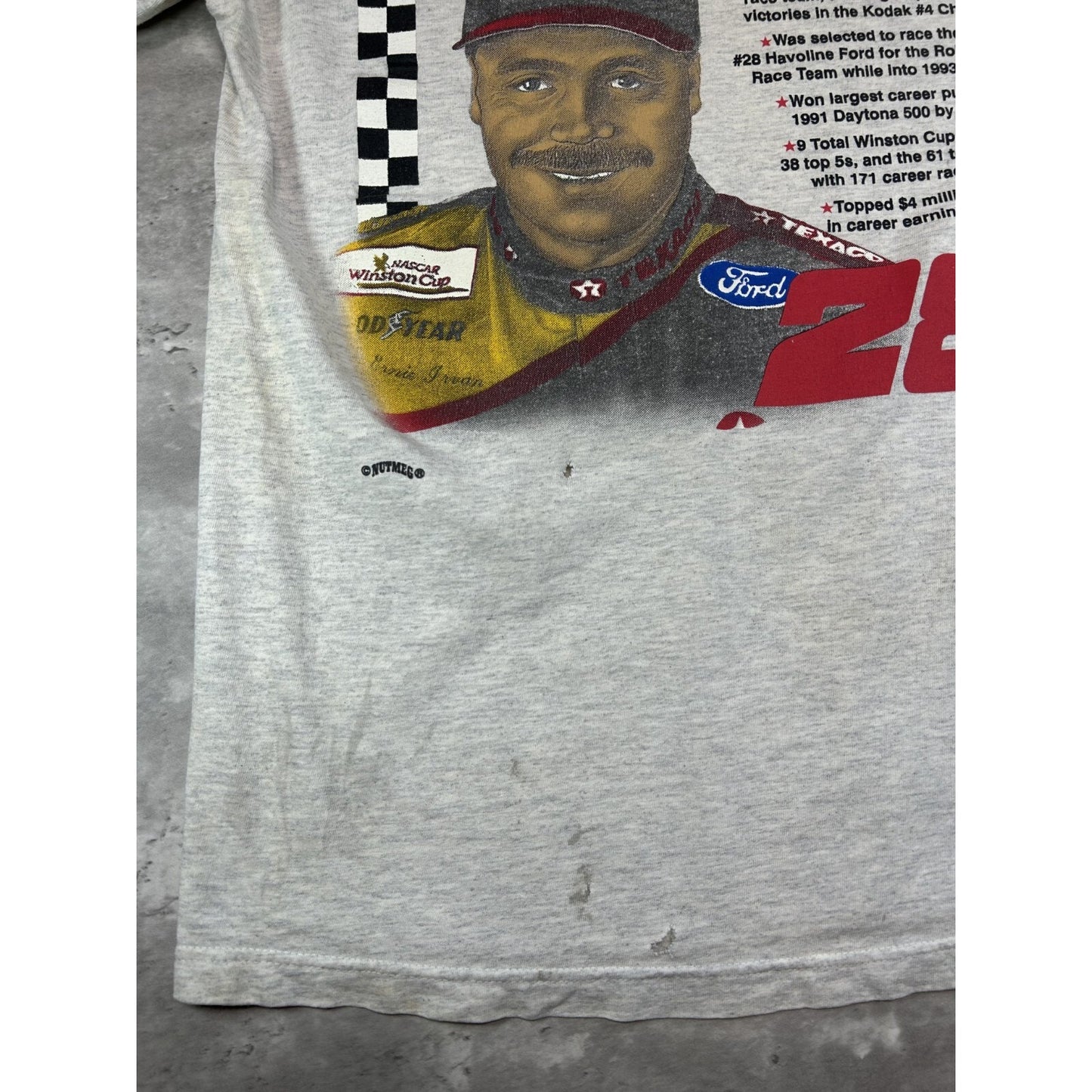 Vintage 90s Ernie Irvan #28 Texaco Racing Nascar Graphic T-Shirt Size Large