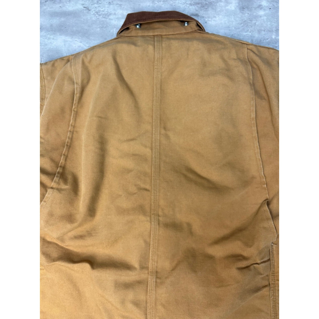 VTG 90s Carhartt Blanket Lined Canvas Workwear Chore Barn Coat Jacket Size Large